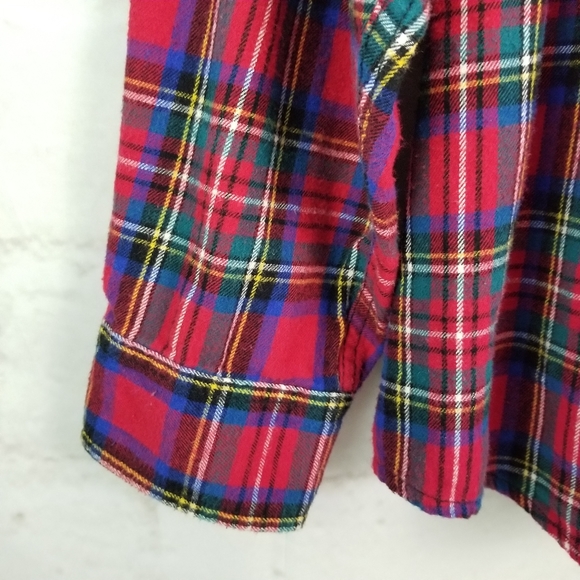 Faded Glory 2XL 50-52 Red Plaid Button-Down Flannel Shirt - Picture 9 of 12